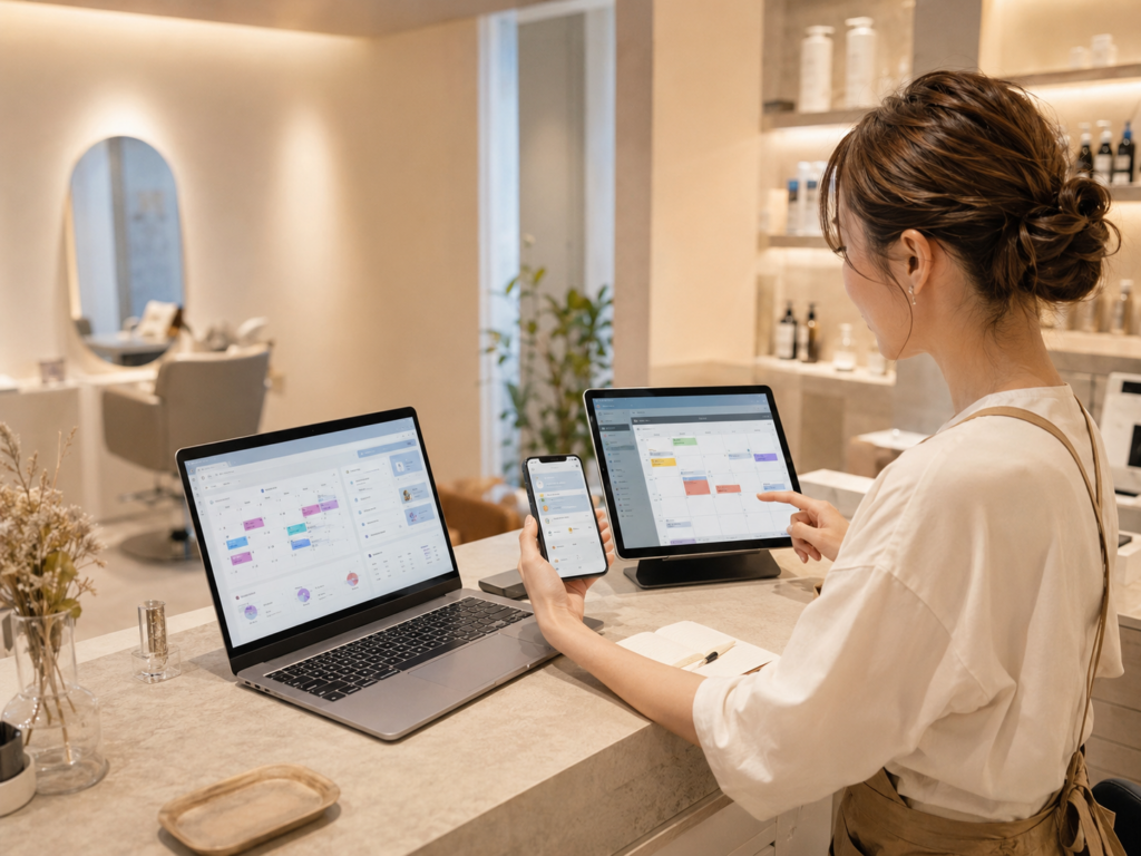美容業界の予約システムが自社のSNSやホームページ、LINE公式アカウントを通じた「直接予約」への移行が加速すると見られているという内容の記事
