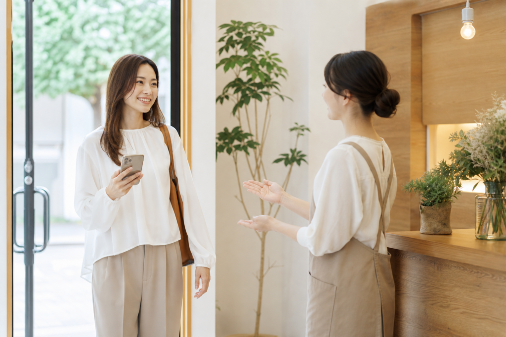 インスタ広告を見てエステサロンへ来店した新規のお客様