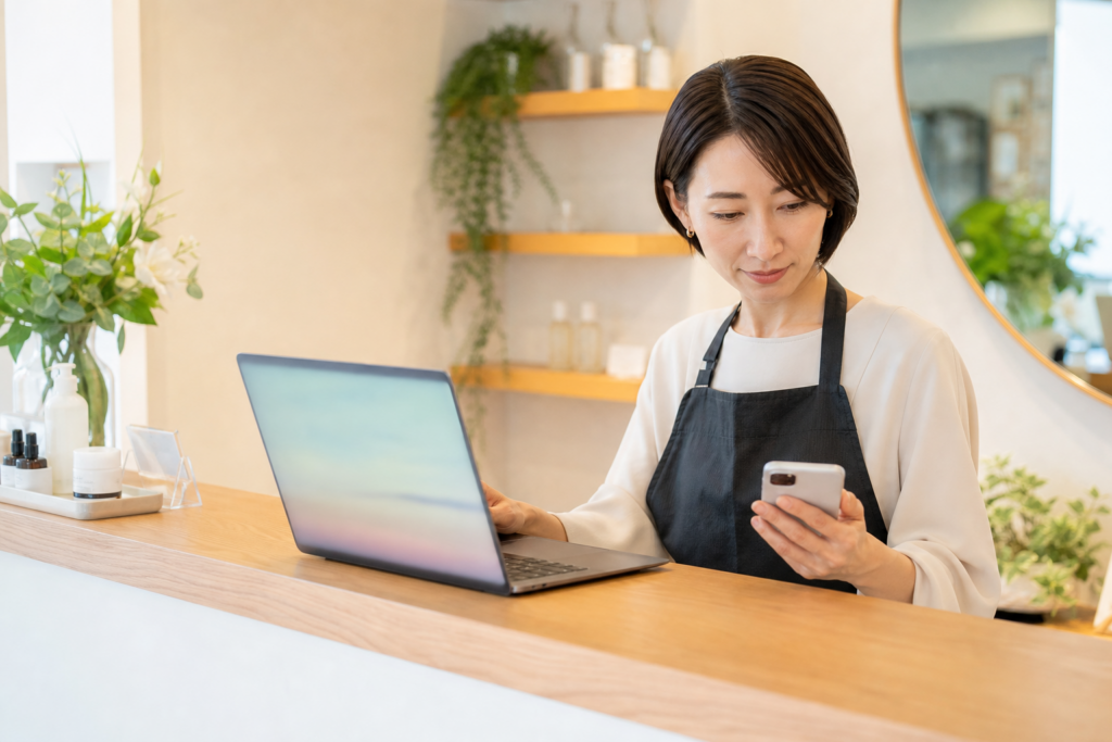 AI集客の素材として活用する清潔感のあるサロン店内