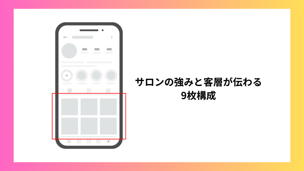 Instagram集客でサロンの強みと客層が伝わる9枚構成でクリエイティブを作ることを解説している記事