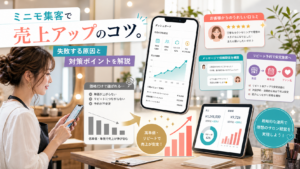 ミニモ集客で売上アップするコツと失敗原因を解説するアイキャッチ画像