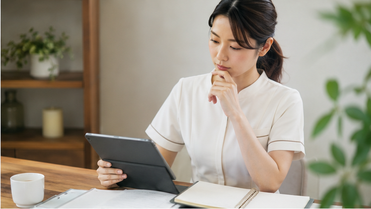 エステサロン開業前に事業計画を確認するイメージ