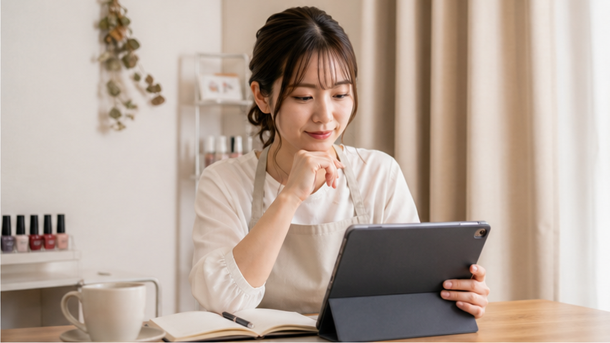ネイルサロンの開業スタイルを検討するネイリストのイメージ